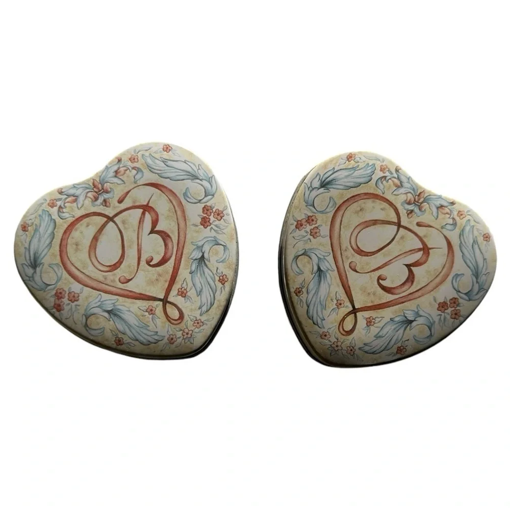 Brighton | 2 Heart shape Painted Jewelry Tins
